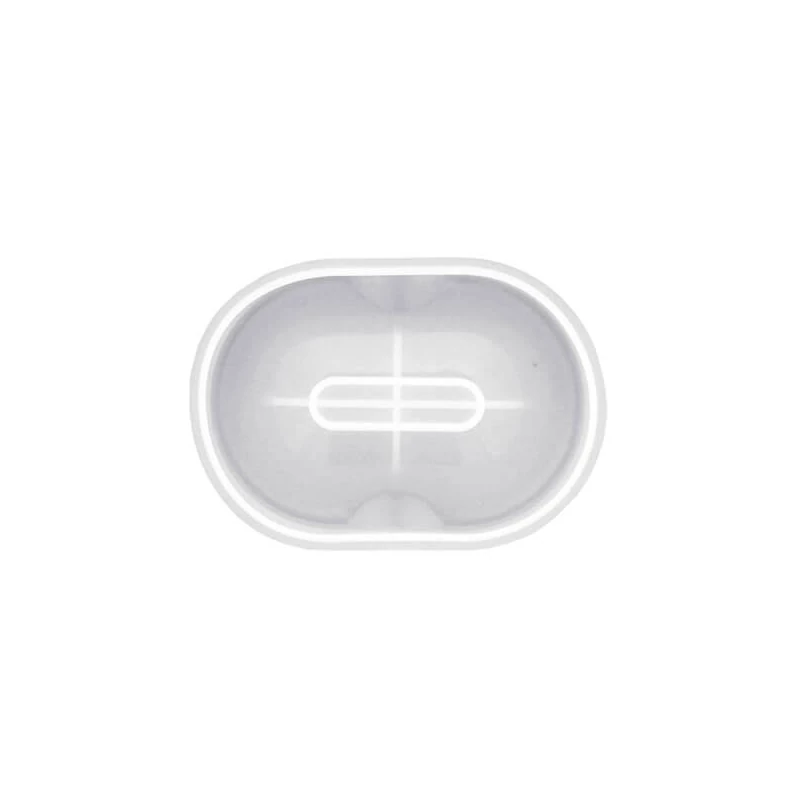 Matriță   Jesmonite din silicon pentru răsină acrilică și sintetică - suport oval pentru sapun, 12x8,5 cm
