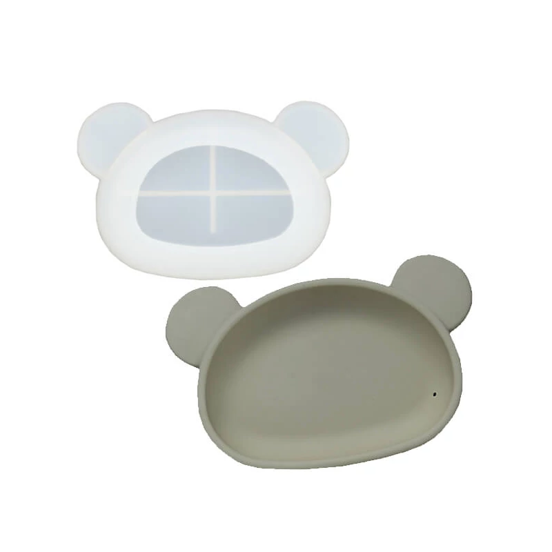Matriță din silicon Jesmonite pentru rășină acrilică și sintetică - bol în formă de cap de ursuleț, 13x8,3 cm