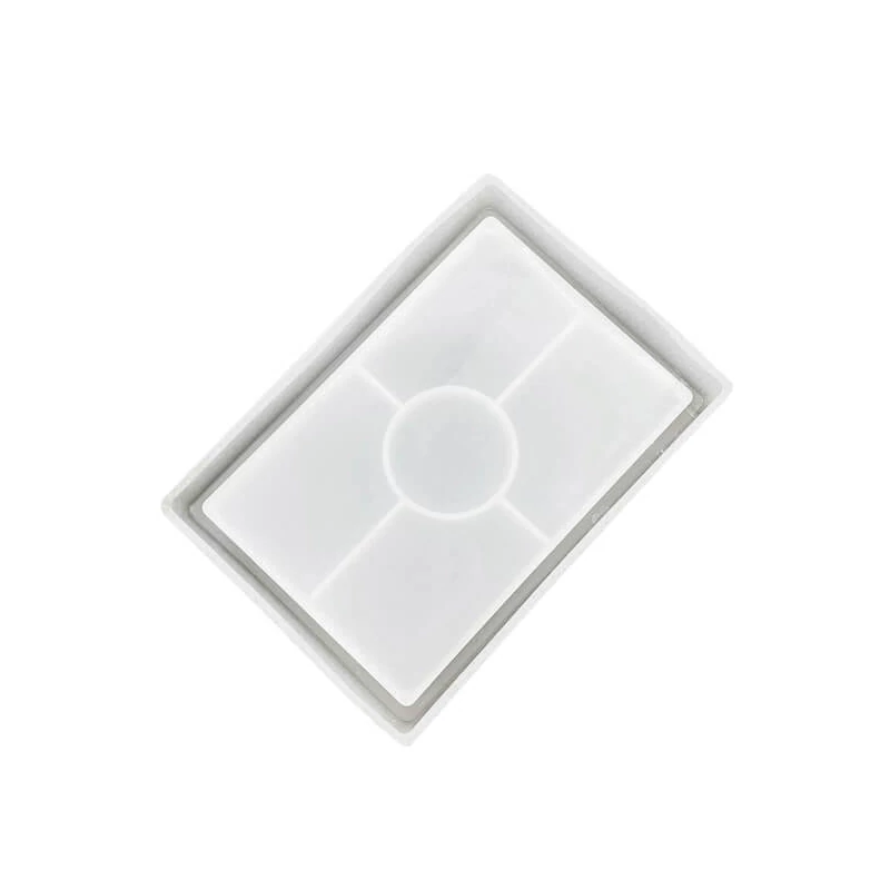 Matriță din silicon Jesmonite pentru răsină acrilică și sintetică  - dreptunghi, suport cu margini, 15,5x11 cm