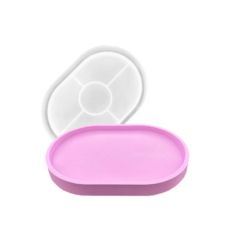 Matriță din silicon Jesmonite pentru răsină acrilică și sintetică - șaibă cu ramă ovală, 15,5x11,4 cm