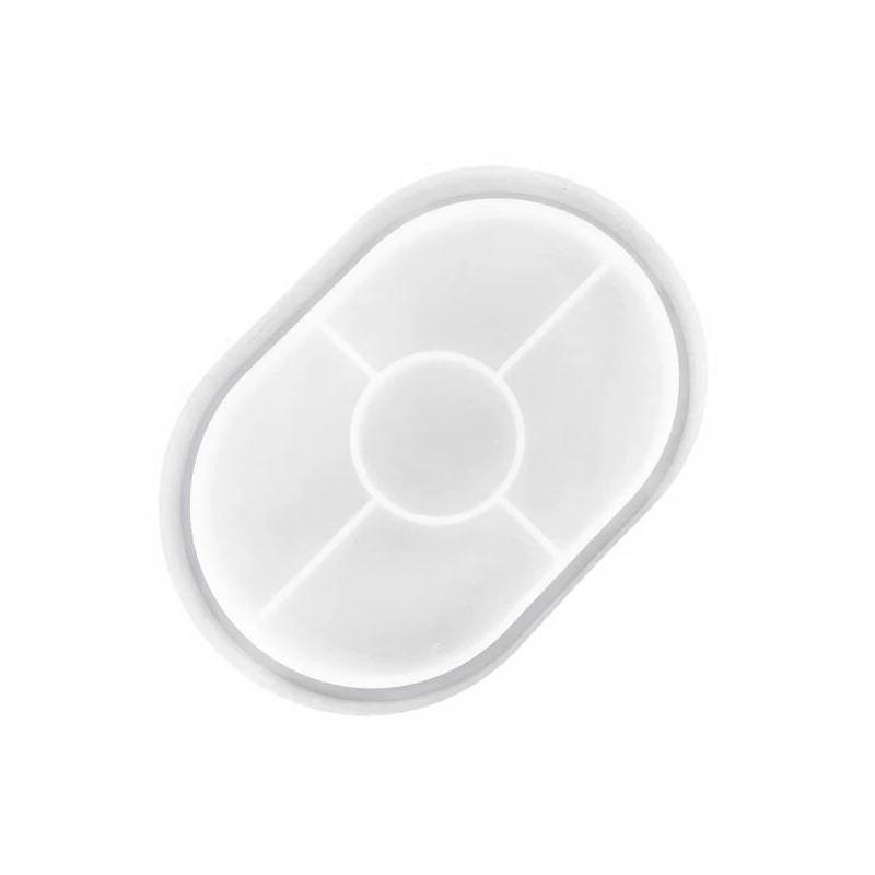 Matriță din silicon Jesmonite pentru răsină acrilică și sintetică - șaibă cu ramă ovală, 15,5x11,4 cm