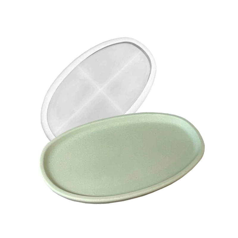 Matriță din silicon Jesmonite pentru răsină acrilică și sintetică - șaibă cu ramă oval, 19,4x11,8 cm
