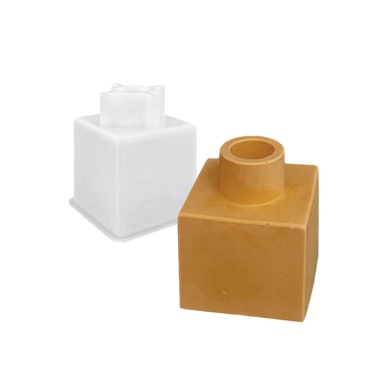 Matriță   Jesmonite din silicon pentru  răsină acrilică și sintetică - vaza patrata, sticla, 6,8x8 cm