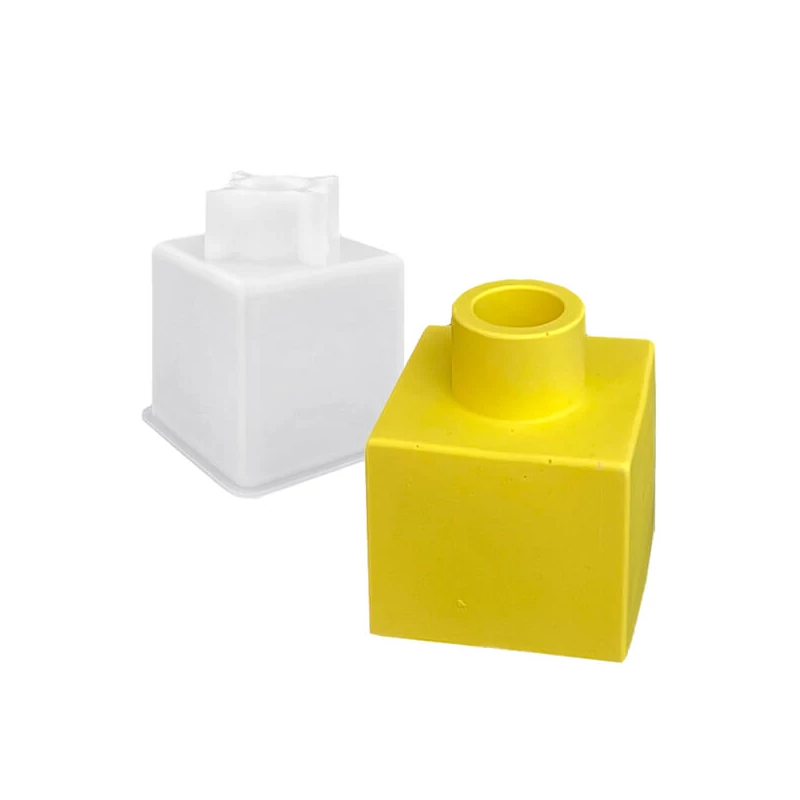 Matriță   Jesmonite din silicon pentru  răsină acrilică și sintetică - vaza patrata, sticla, 6,8x8 cm
