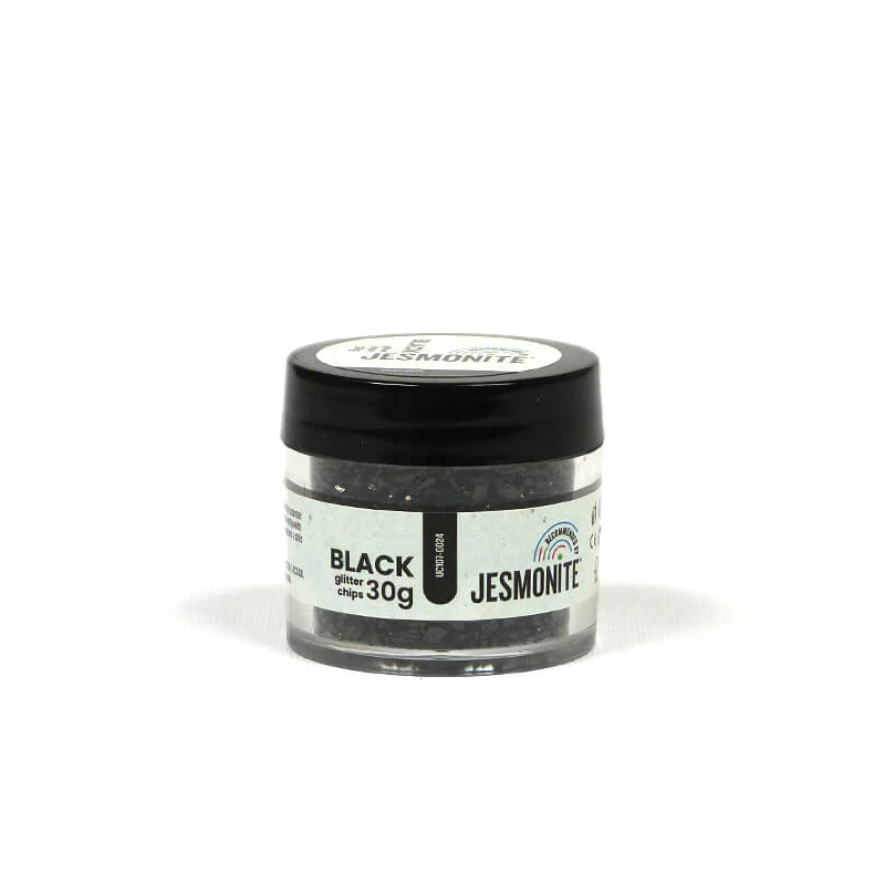 Granule de sticlă Jesmonite Glitter Chips, 30 g - negru