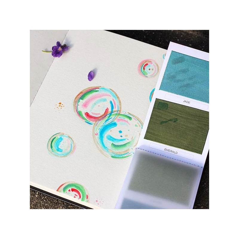 Set de palete de hârtie pentru acuarelă Viviva Colorsheets - 10 culori, Metallics Single Set