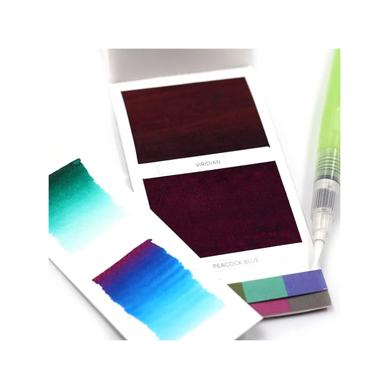 Set de palete de hârtie acuarelă Viviva Colorsheets - 16 culori + pensulă cu rezervor de apă, Original Sketcher Set